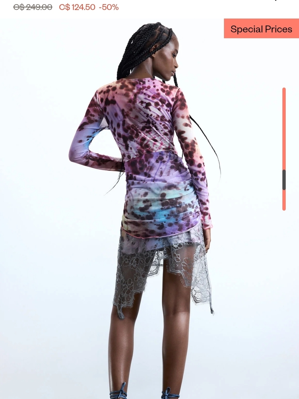 Long Sleeve Ruched Mini Dress - Picture 2 of 2